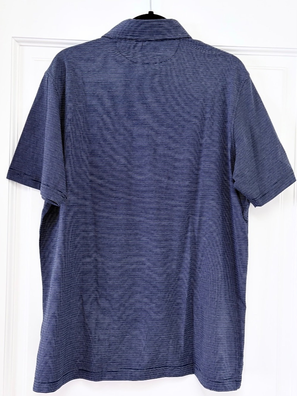 NWT Peter Millar Crown Soft Newport Navy Pinstripe Newport Polo Shirt - M - Picture 3 of 4